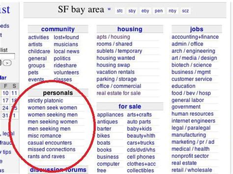 And that is why <b>Craigslist</b> said that it is going to take down the <b>personals</b> section of its website. . Craigslist dc personals